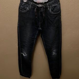 Used Blue denim distress  Levi knit jogger size 12 /13 yrs large